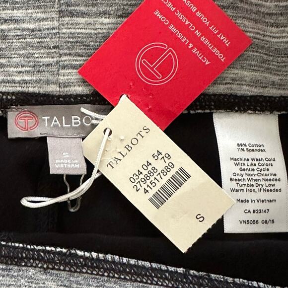 Talbots Leggings Pants Black Gray Classic Active Leisure Yoga Crop Pants Small - Picture 2 of 12